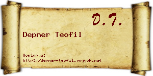 Depner Teofil névjegykártya